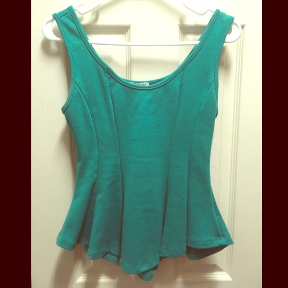 Turquoise peplum tank top